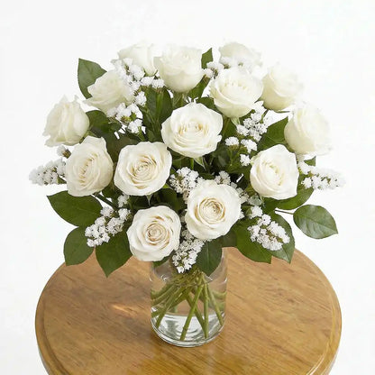 12 White Roses