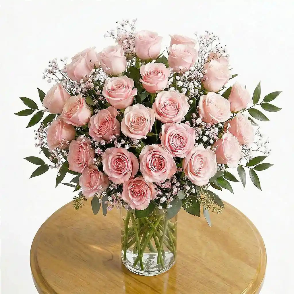 24 Pink Roses